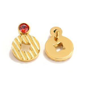 Gold Tone Coin Drop Studs earring ends product photo.