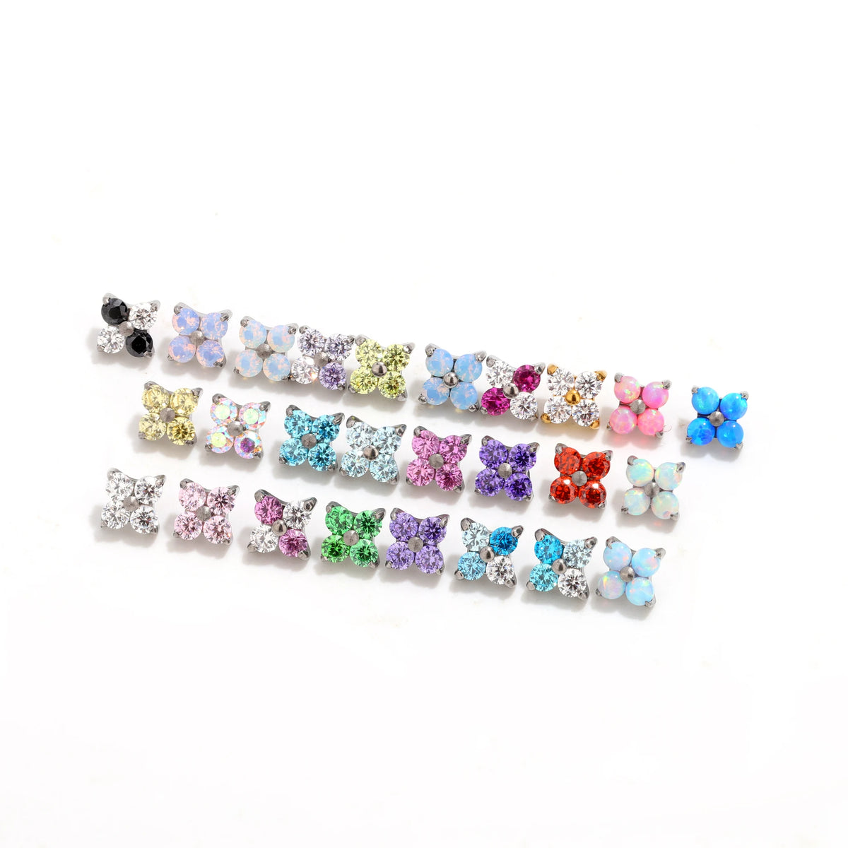 Four Leaf Clover Studs earring ends product photo.