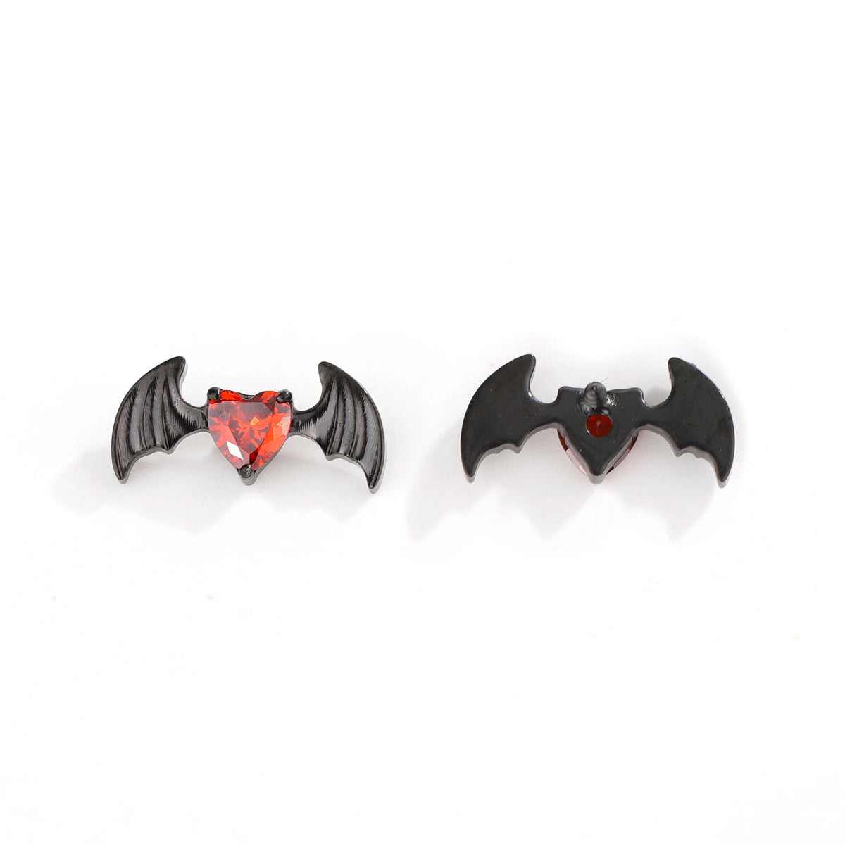 Heart Bat Studs earring ends product photo.