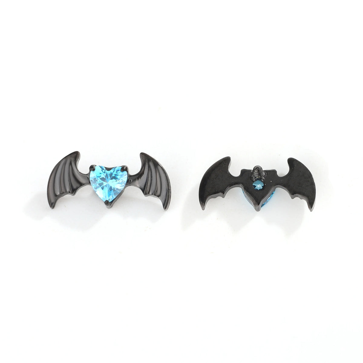 Heart Bat Studs earring ends product photo.