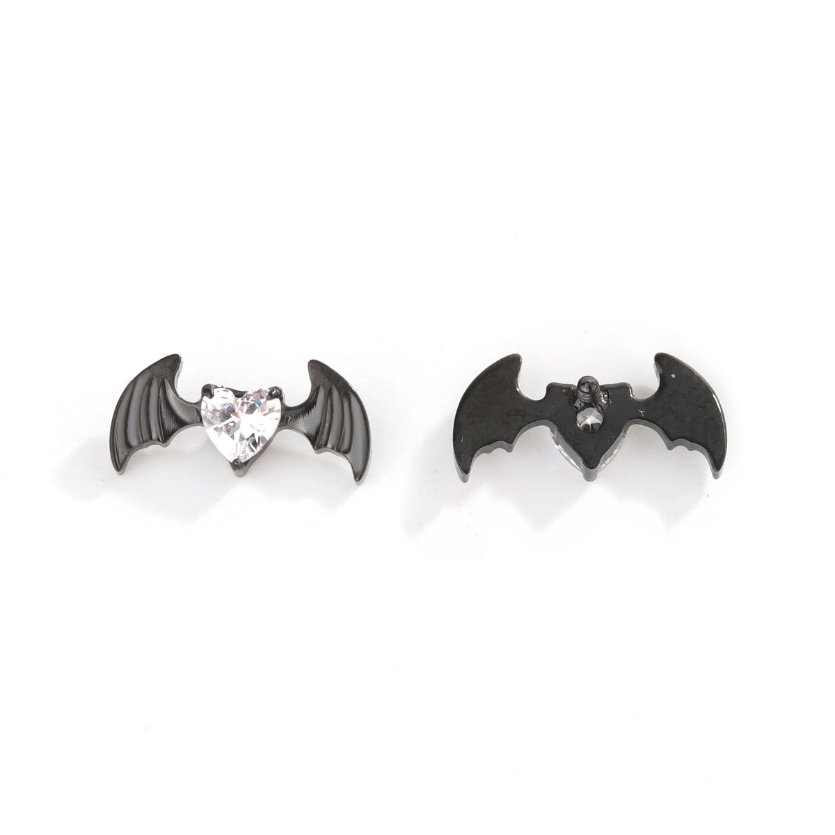 Heart Bat Studs earring ends product photo.