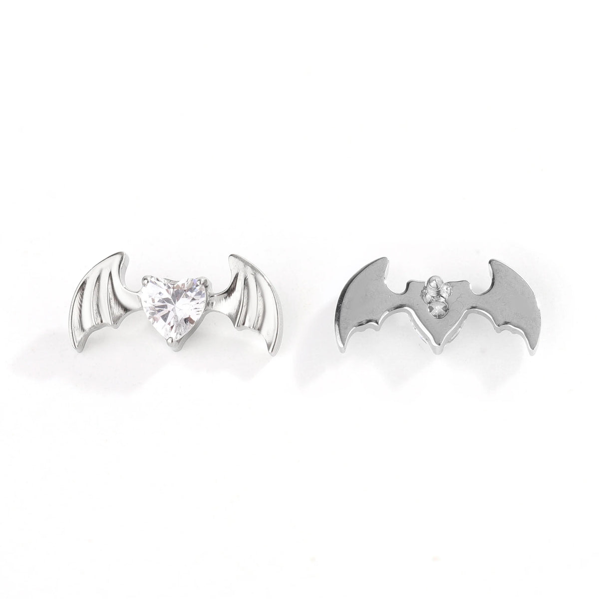 Heart Bat Studs earring ends product photo.