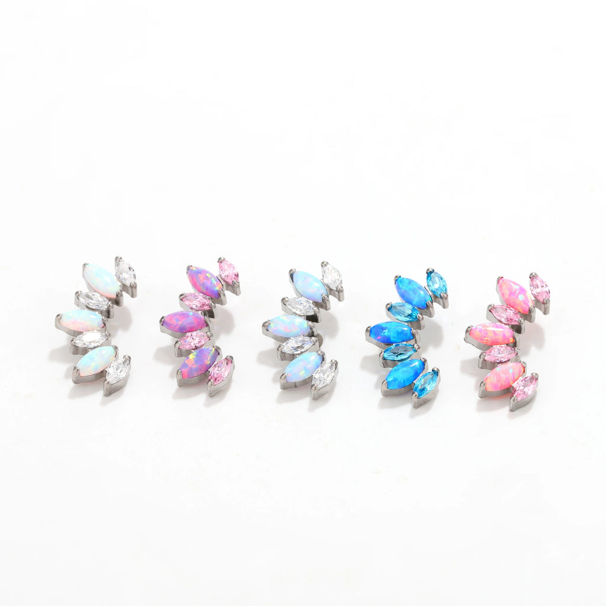 Opal Look Marquise Crown Studs Earring Ends style and color overview.