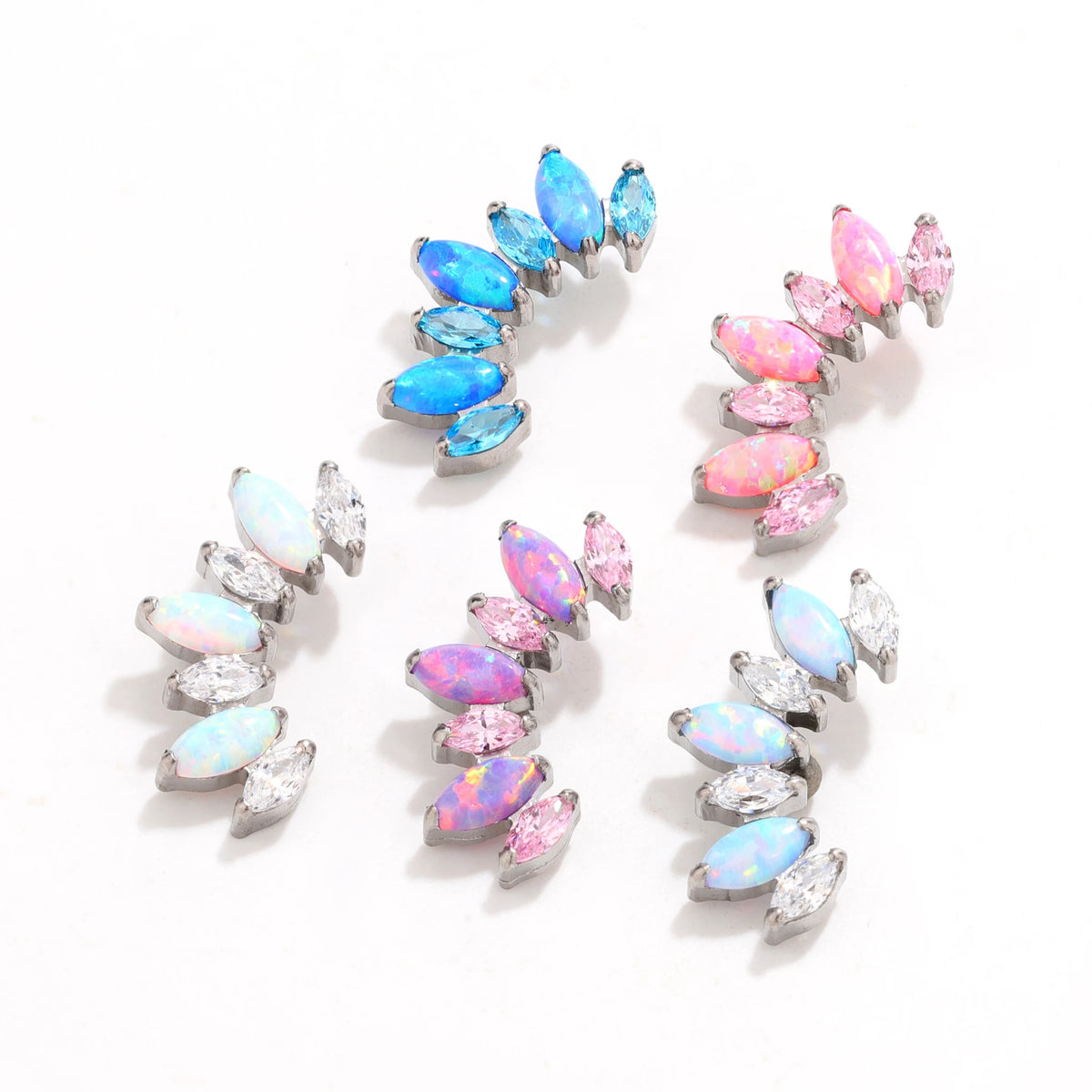 Opal Look Marquise Crown Studs earring ends product photo.