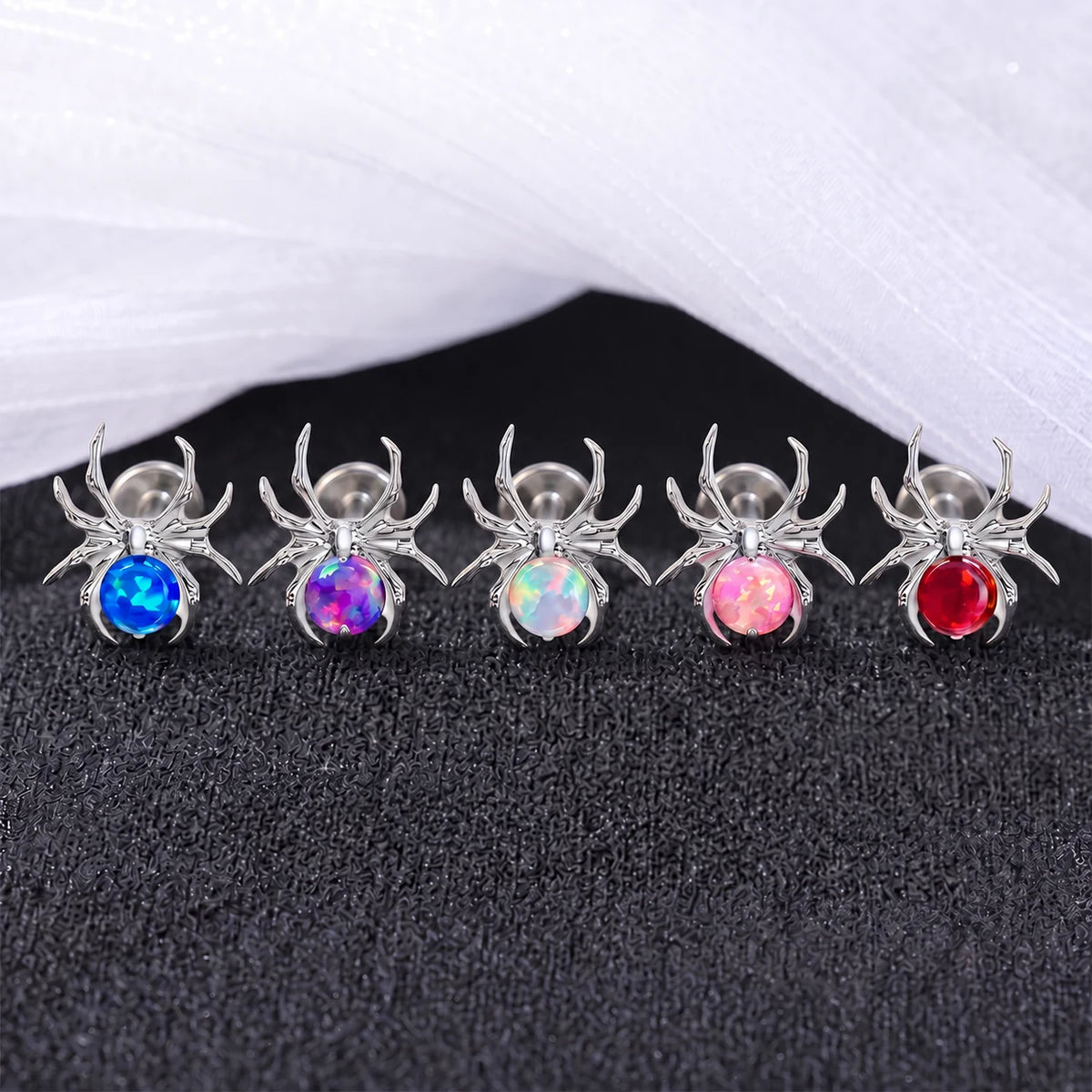 Opal Look Spider Studs Earring Ends style and color overview.