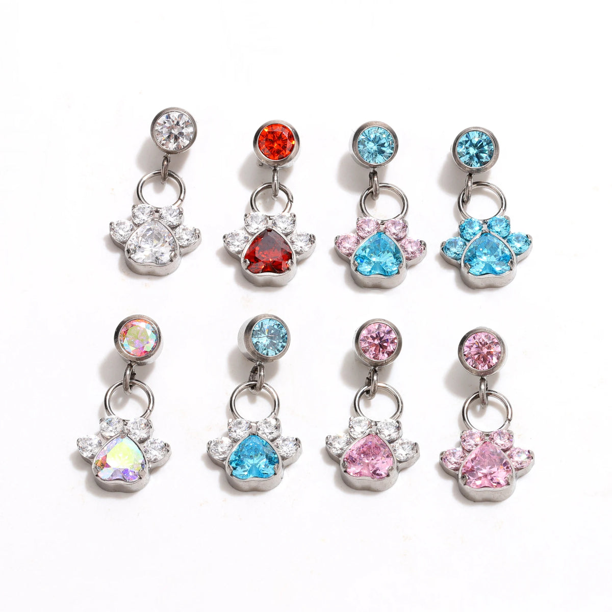 Paw Drop Studs Earring Ends style and color overview.