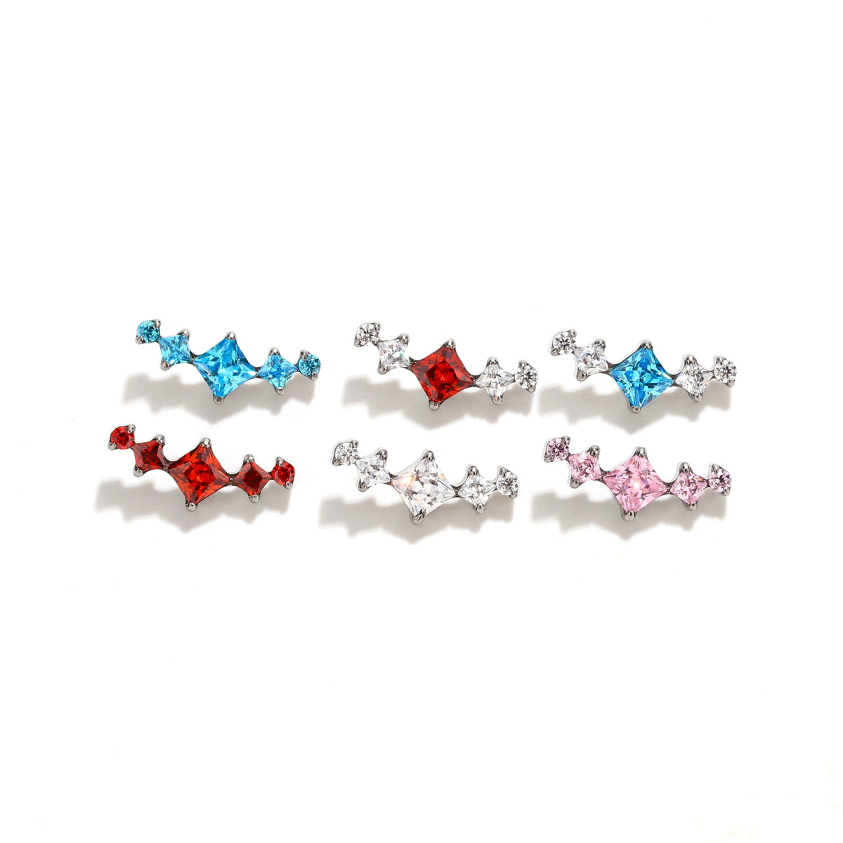 Square Round Arc Studs Earring Ends style and color overview.