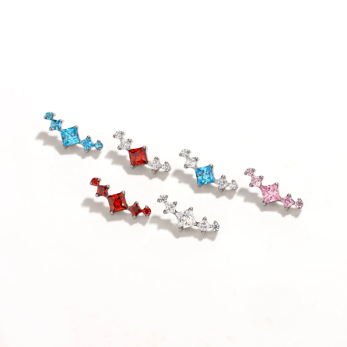 Square Round Arc Studs earring ends product photo.