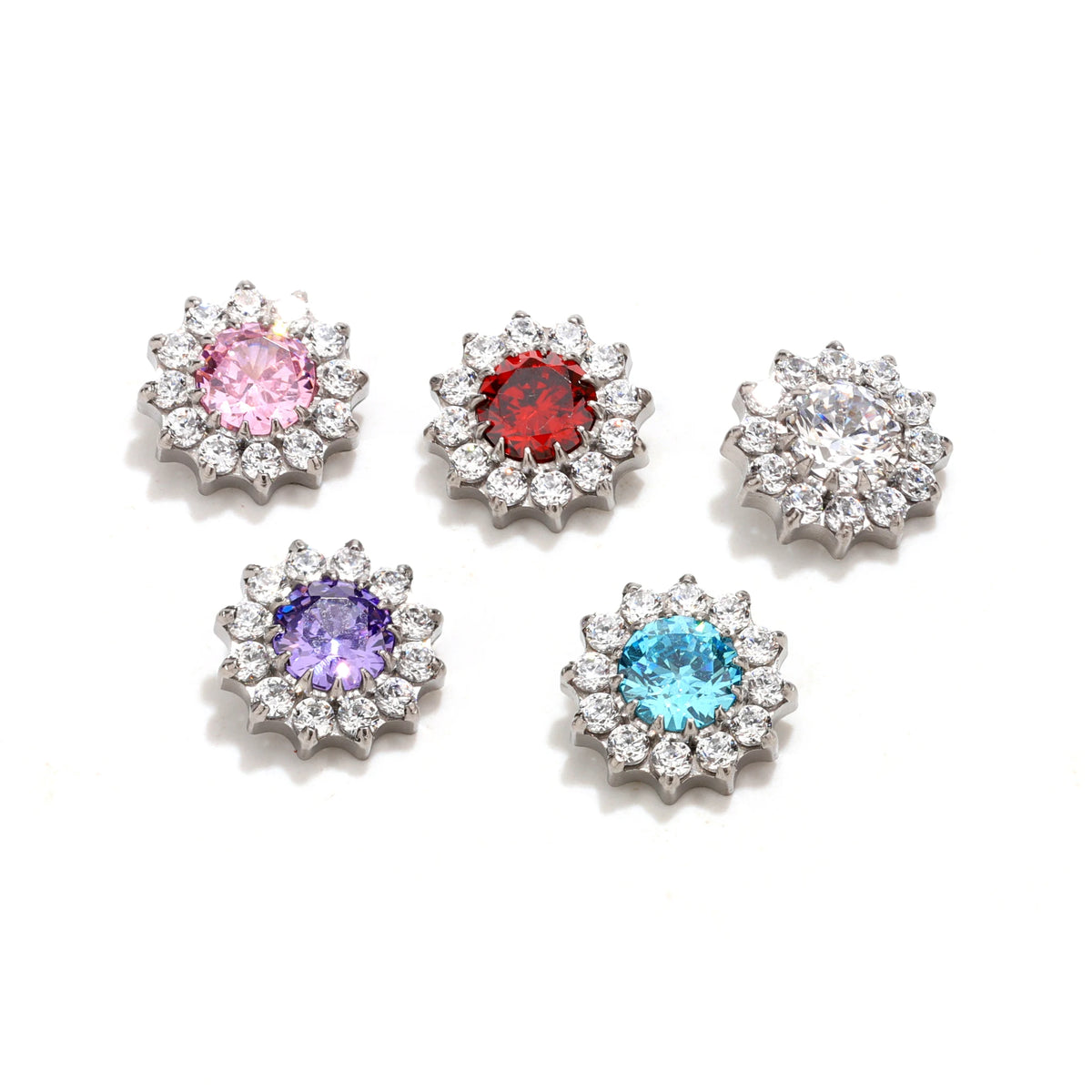 Sunflower Halo Studs earring ends product photo.